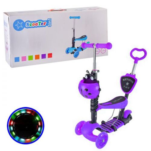 Самокат триколісний "Сонечко", фіолетовий (транспортувальна упаковка)  мініатюра фото 1