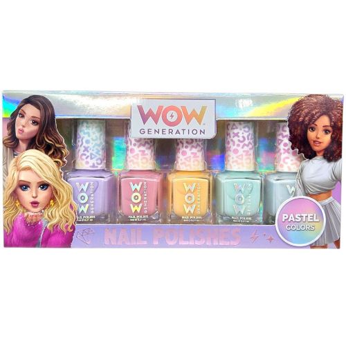 Лак для нігтів пастельних кольорів, 5 шт  мініатюра фото 1