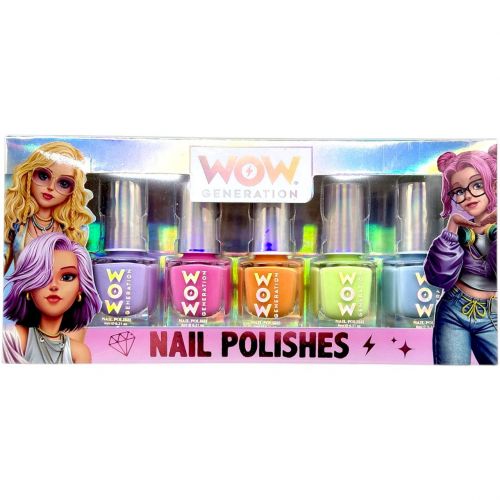 Лак для нігтів яскравих кольорів, 5 шт.  мініатюра фото 1