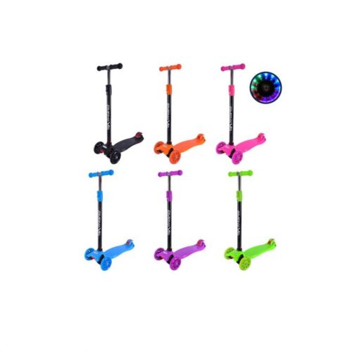 Самокат дитячий 4-х коліс.  арт.  SC25221 (10шт)  MAXI, колеса PU світяться,  6 кольорів мікс, пакет  мініатюра фото 1