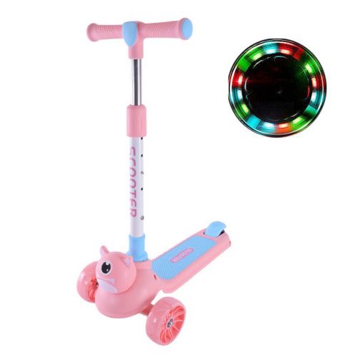 Самокат дитячий 3-х колісний, складний у пакеті (РОЖЕВИЙ)  мініатюра фото 1