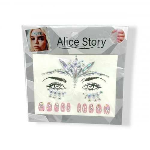 Наклейки-стразы для лица и ногтей (серебристый)  мініатюра фото 1