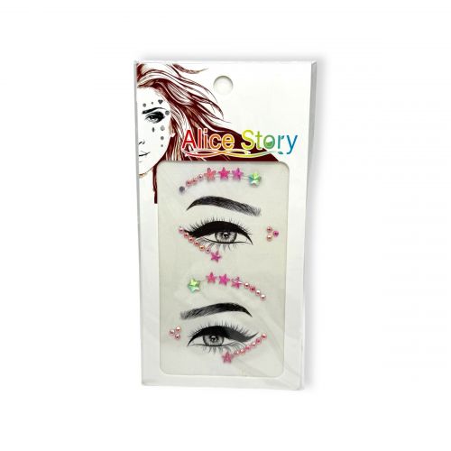 Наклейки-стразы для лица (малиновый)  мініатюра фото 1