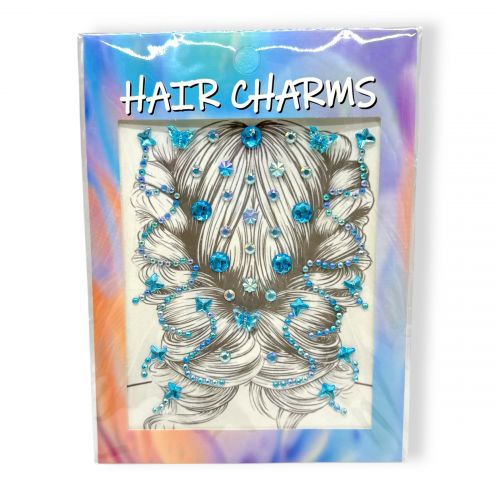 Наклейки-стразы для волос (голубой)  мініатюра фото 1