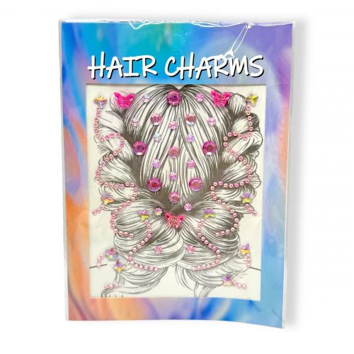 Наклейки-стразы для волос (розовый)  мініатюра фото 1