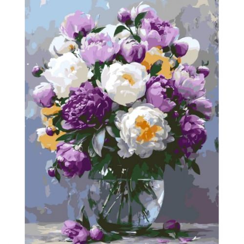 Картина за номерами "Букет півоній у вазі" 40*50 см  мініатюра фото 1