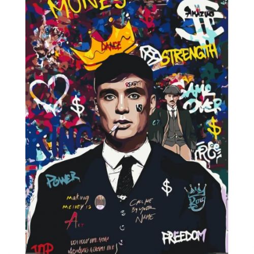 Картина за номерами "Томмі Шелбі.  Гострі картуз" 40*50 см  мініатюра фото 1