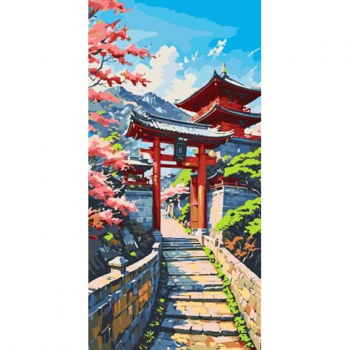 Картина за номерами "Японська весна" 40*80 см  мініатюра фото 1