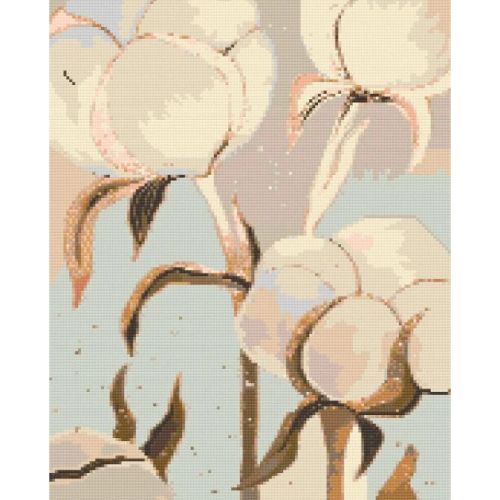 Алмазна мозаїка "Квіти бавовни" 40*50 см  мініатюра фото 1