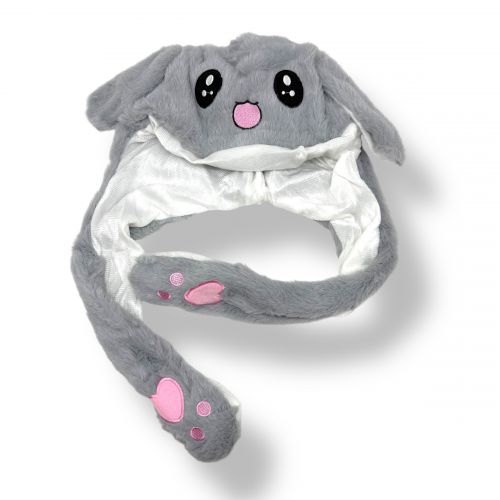 Шапка, що світиться з вушками, що рухаються (СІРА)  мініатюра фото 1