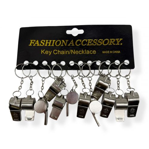 Металевий свисток брелок (12 шт)  мініатюра фото 1