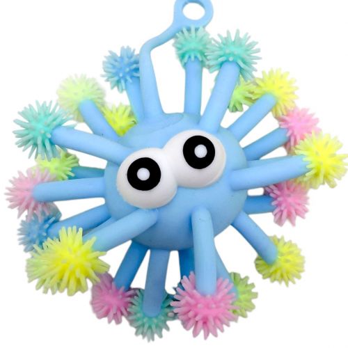 Іграшка-антистрес Лохматик-восьминіжка, з підсвічуванням (БЛАКИТНА)  мініатюра фото 1