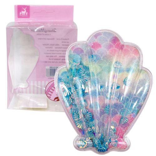 Гребінець для волосся "Блискуча мушля" БЛАКИТНА  мініатюра фото 1