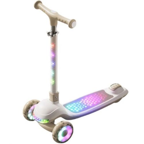Самокат триколісний "Skyper" (колеса PU 125х35мм зі світлом, музика та підсвічування платформи, кермо складне)  мініатюра фото 1
