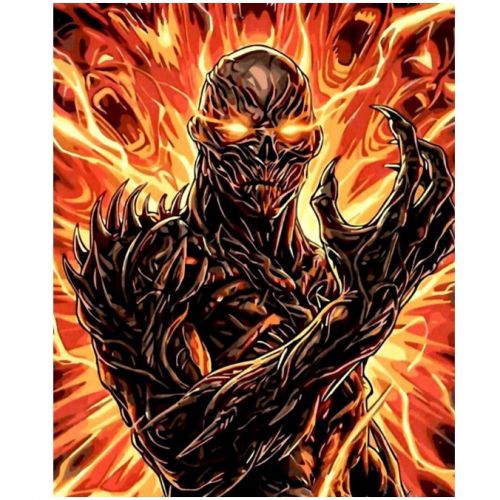 Набір для розпису по номерах "Вогняне прокляття" 40х50см  мініатюра фото 1