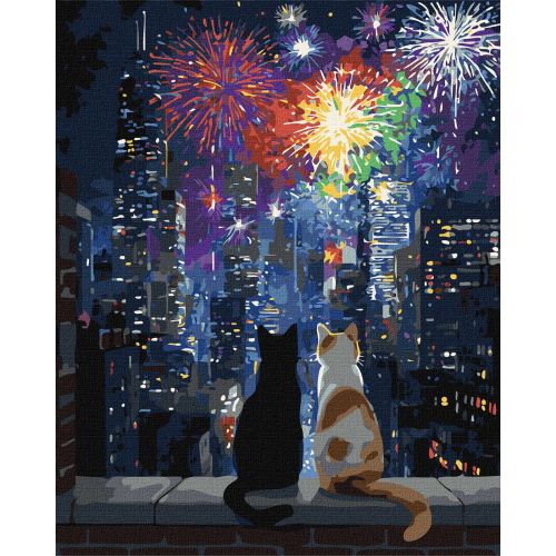 Набор для росписи по номерам "Ночное свидание" 40х50см  мініатюра фото 1