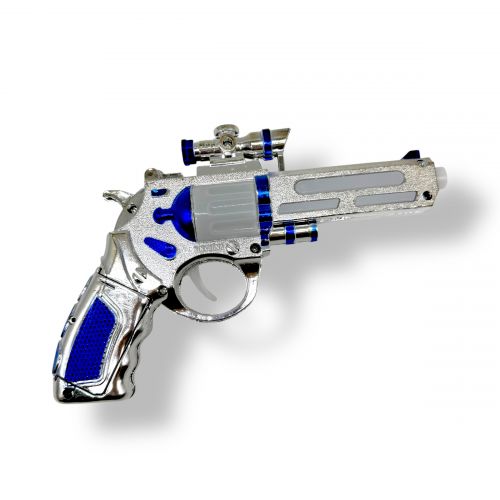 Светящийся револьвер-бластер (СИНИЙ)  мініатюра фото 1
