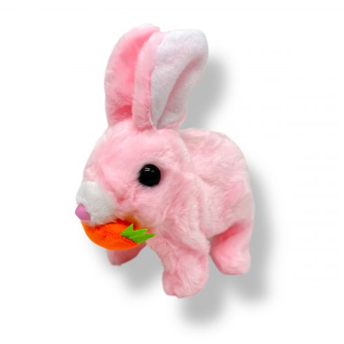 Заяц ходок с морковкой (Розовый)  мініатюра фото 1