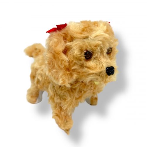 Собачка ходилка з бантом (БЕЖЕВА)  мініатюра фото 1