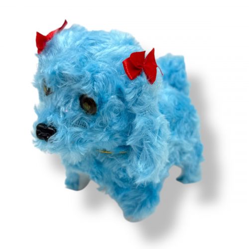 Собачка ходилка з бантом (БЛАКИТНА)  мініатюра фото 1