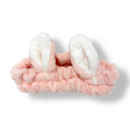 Плюшева повʼязка "Зайка" (блідо-рожевий)  мініатюра фото 1