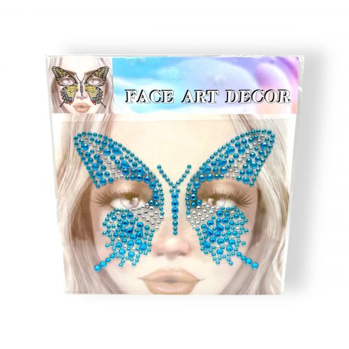 Наліпки-стрази для обличчя (блакитний)  мініатюра фото 1