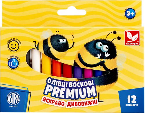 Олівці воскові Преміум 12 кольорів  мініатюра фото 1