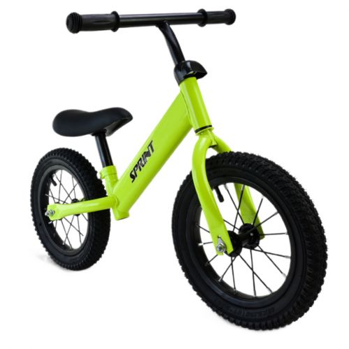 Велобіг (сталевий, колеса 12 дюймів надувні) зелений  мініатюра фото 1