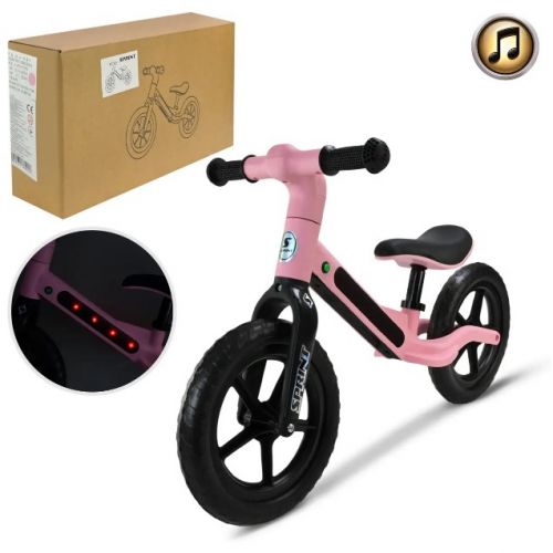 Велобіг (рама з нейлонового скловолокна, колеса EVA, світло, звук) рожевий  у короб.  75*14*45 см  мініатюра фото 1