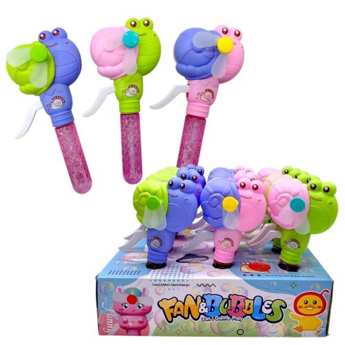 Мильні бульбашки "Равлик" ЦІНА ЗА 12 ШТУК В БЛОЦІ, розмір: 10. 5х5. 3х19. 8 см, механічний вентилятор, в коробці  мініатюра фото 1