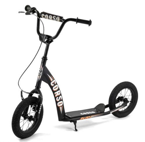 Самокат двохколісний "Corso" колеса надувні 12``, ручне переднє гальмо  мініатюра фото 1