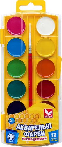 Фарби акварельні медові 12 кольорів  мініатюра фото 1