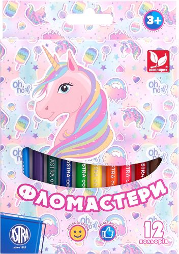 Фломастери Unicorn 12 кольорів в наборі  мініатюра фото 1