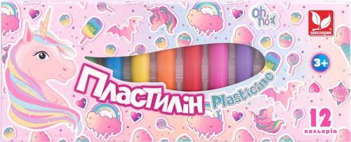 Пластилін круглий восковий Unicorn 12 кольорів  мініатюра фото 1