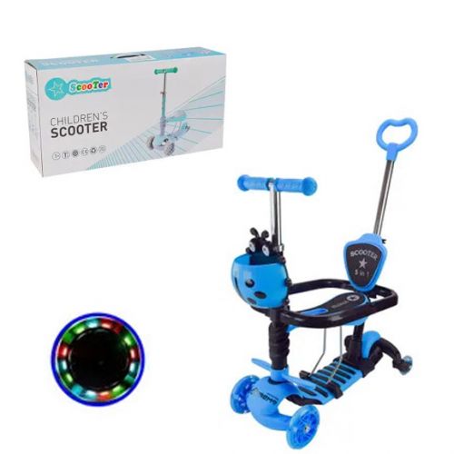 Самокат дитячий 3-х коліс 3в1, колеса PU світло (БЛАКИТНИЙ)  мініатюра фото 1