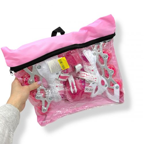 Ролики колеса PVC розмір S (30-33) в сумці (РОЖЕВІ)  мініатюра фото 1