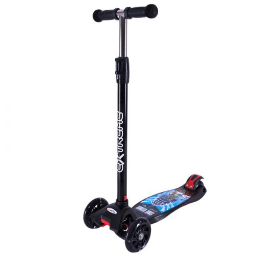 Самокат дитячий 4-х коліс.  MAXI, колеса PU світяться (ЧОРНИЙ)  мініатюра фото 1