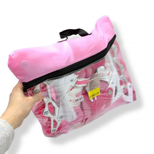 Ролики колеса PVC розмір L (38-41) в сумці (РОЖЕВІ)  мініатюра фото 1