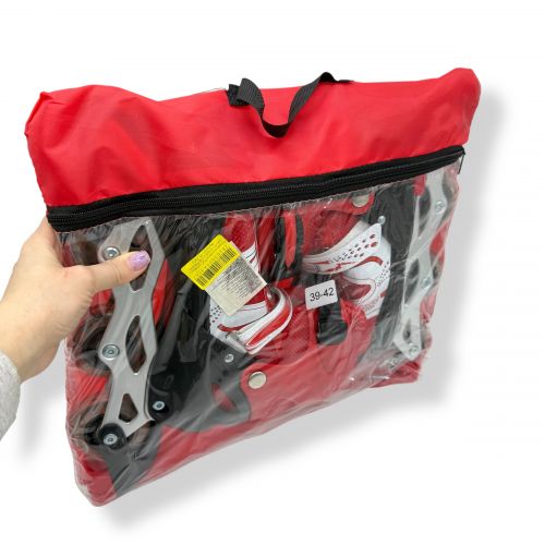 Ролики колеса PVC розмір L (38-41) в сумці (ЧЕРВОНІ)  мініатюра фото 1