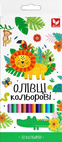 Олівці кольорові тригранні Школярик 12 кольорів  мініатюра фото 1