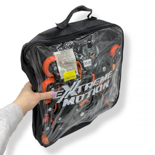 Роликовi ковзани розмір S (30-33) колеса PU 1 світло у сумці (ПОМАРАНЧЕВІ)  мініатюра фото 1