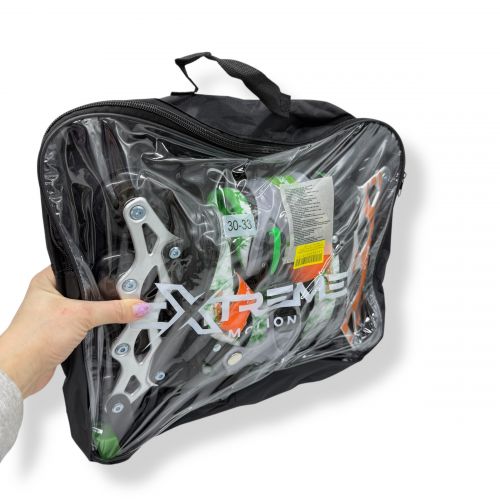 Ролики S (30-33) метал. рама, колеса PU 1 світло (СІРІ)  мініатюра фото 1