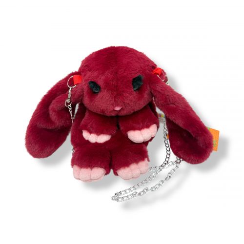 Мʼяка іграшка-рюкзак "Кролик" (БОРДОВИЙ) 25 см.  мініатюра фото 1