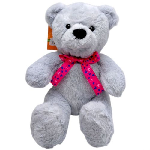 Мʼяка іграшка Ведмедик Тедді 35 см (СІРИЙ)  мініатюра фото 1