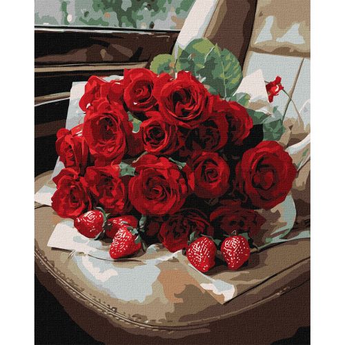 Картина за номерами "Романтичний букет троянд" 40х50см  мініатюра фото 1