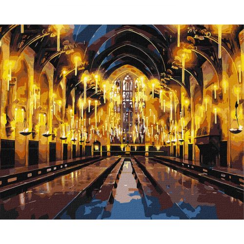 Картина за номерами з фарбами металік "Harry Potter: Велика зала" 40х50см  мініатюра фото 1