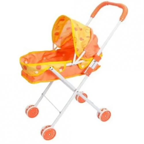 Візок для ляльки лежачий (ПОМАРАНЧЕВИЙ)  мініатюра фото 1