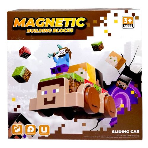 Магнітний конструктор "MINECRAFT" машинки (СТІВ)  мініатюра фото 1