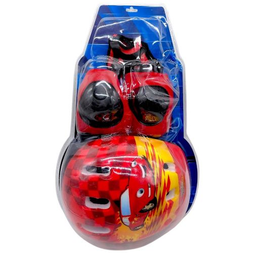 Набір захисного спорядження (шолом, наколінники, налокітники, захист долонь) "Тачки" (ЧЕРВОНИЙ)  мініатюра фото 1