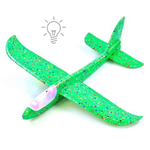 Планер, літак-запускалка, зі світлом, 47 см (ЗЕЛЕНИЙ)  мініатюра фото 1